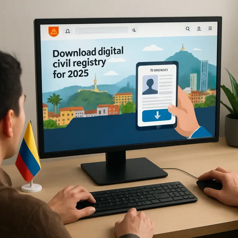Link para descargar registro civil por internet Foto: bogota.gov.co (cduarte) y Labs.google – Actualizado 17 Oct 2025